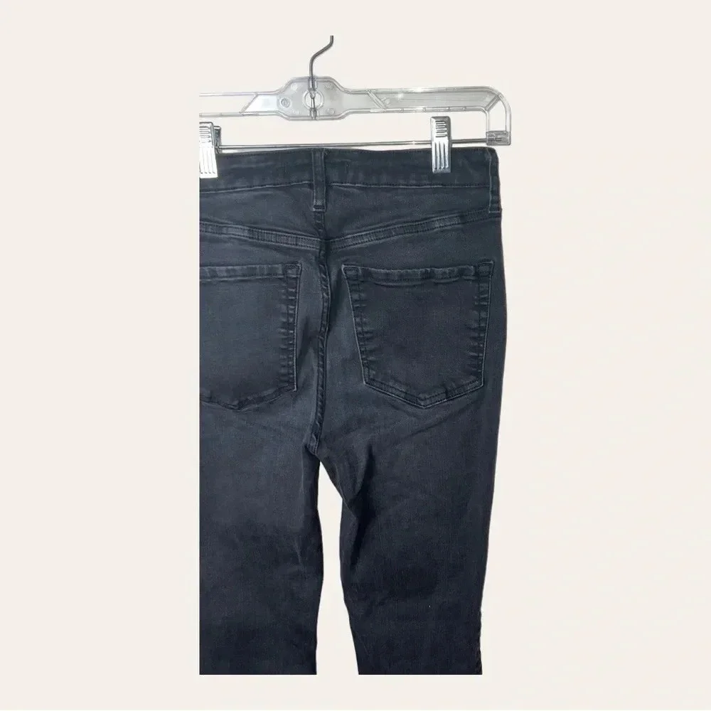 0496W. Free PEOPLE HIGH RISE STIRRUP SKINNY JEANS BLACK‎ WOMEN’S SIZE 27